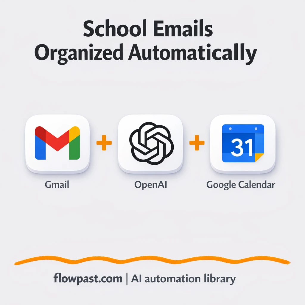 Gmail to Google Calendar, school prep handled - n8n workflow automation template