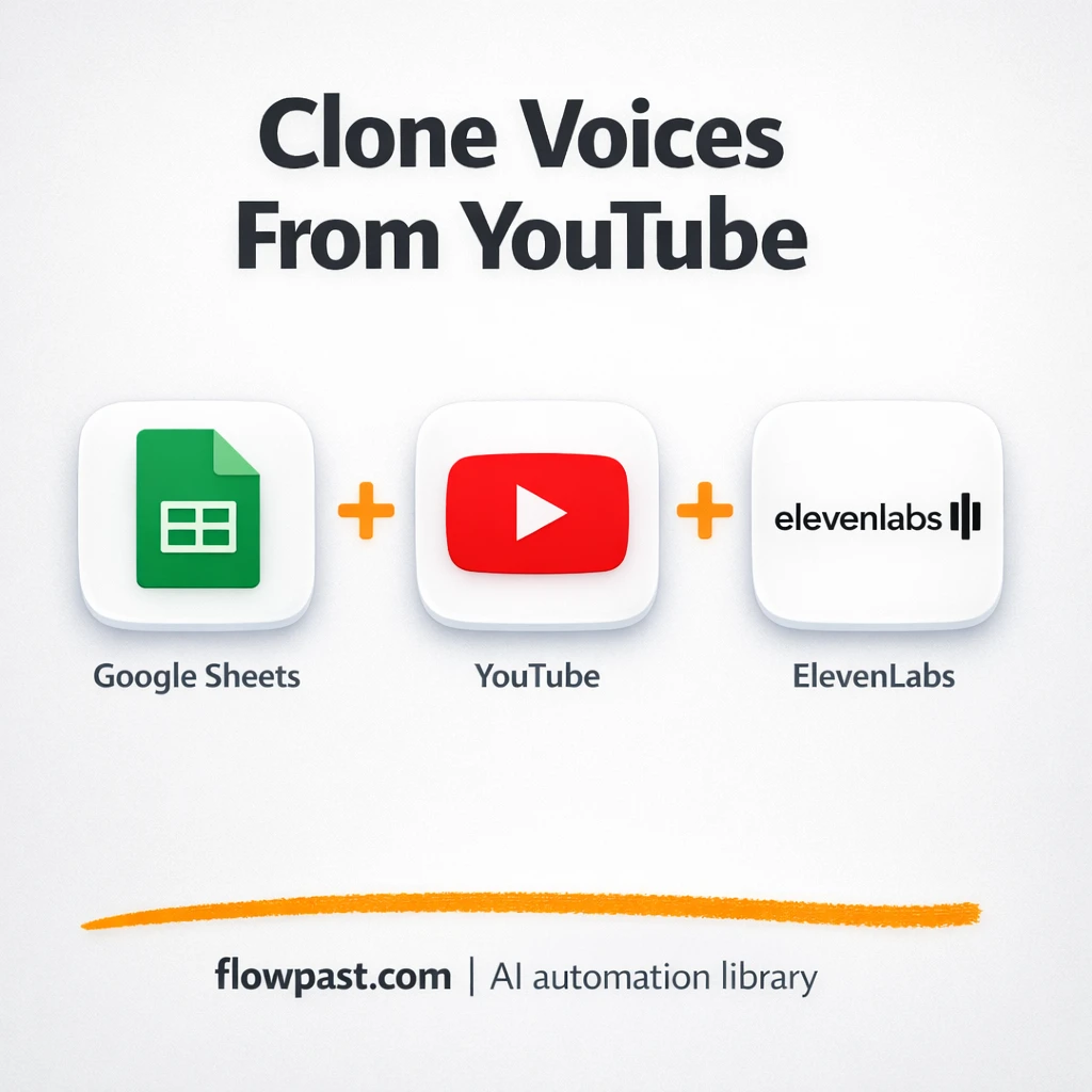 YouTube to ElevenLabs, voice IDs logged in Sheets - n8n workflow automation template
