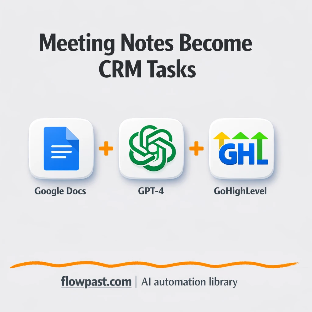 Google Drive to GoHighLevel, tasks from meeting notes - n8n workflow automation template