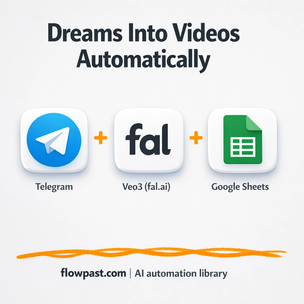 Telegram to Google Sheets, dream videos logged - n8n workflow automation template