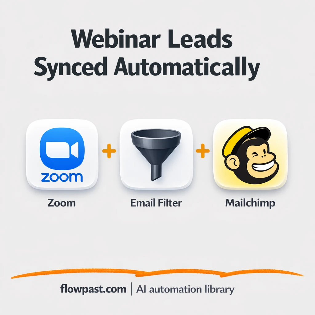 Zoom + Mailchimp: clean webinar leads, no exports - n8n workflow automation template