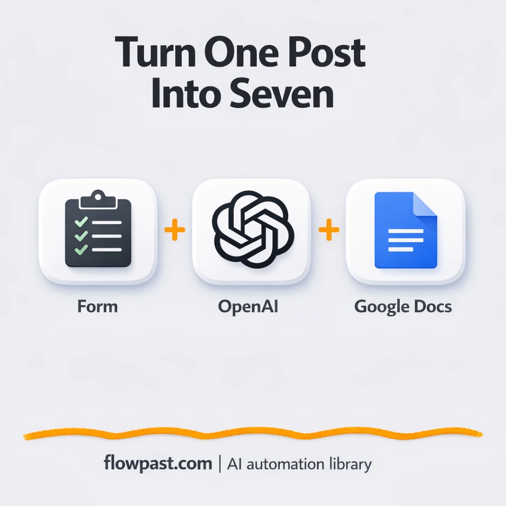 YouTube and Google Docs, repurpose content faster - n8n workflow automation template