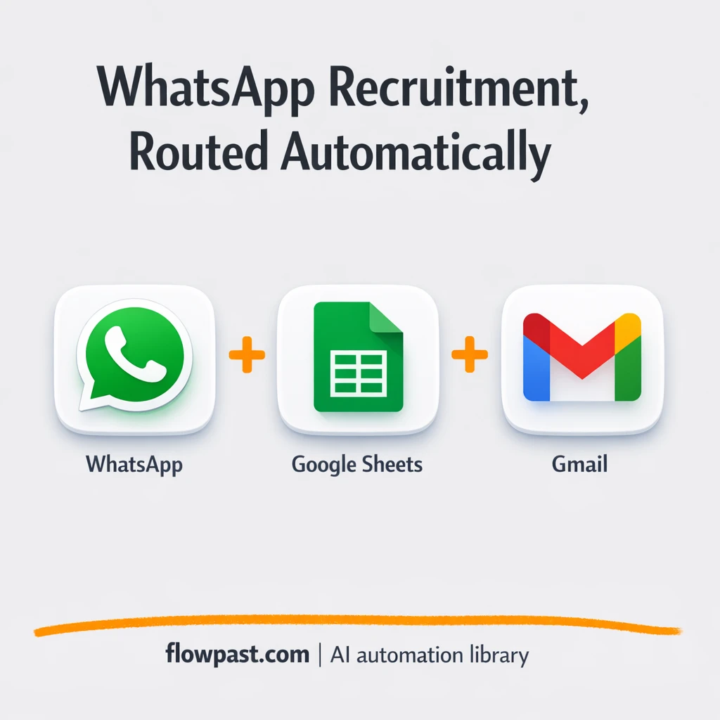 WhatsApp to Google Sheets, recruitment tracked clean - n8n workflow automation template