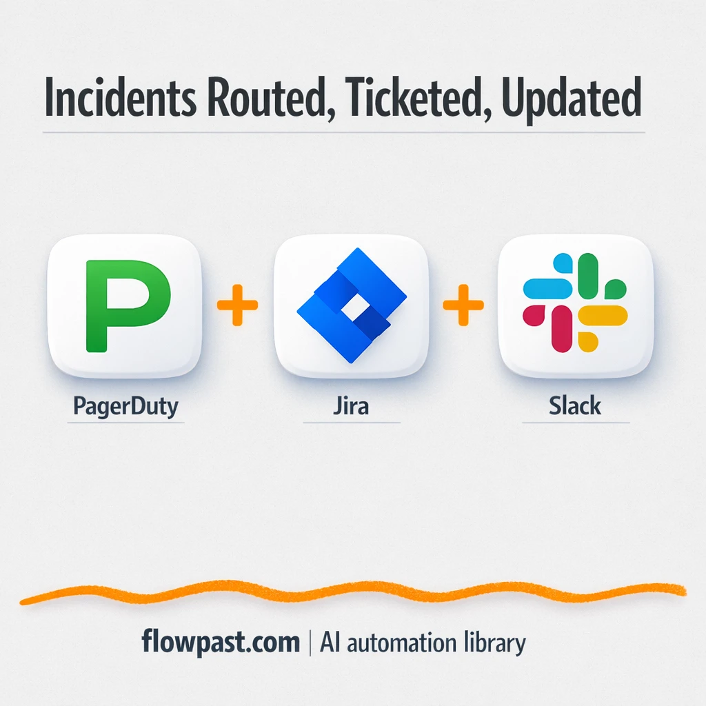 PagerDuty to Jira, incidents logged and shared in Slack - n8n workflow automation template