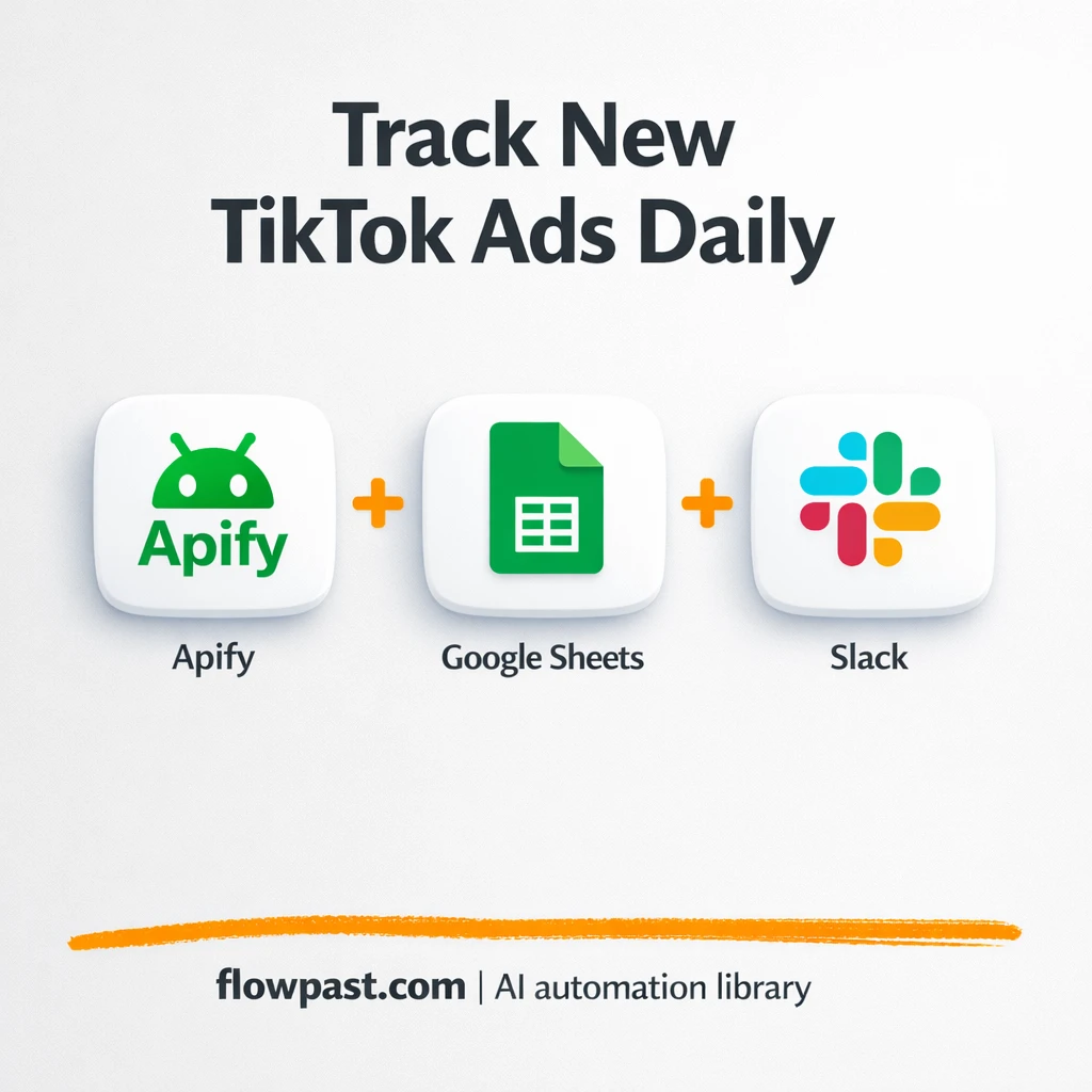 Apify + Google Sheets: TikTok ads log stays clean - n8n workflow automation template