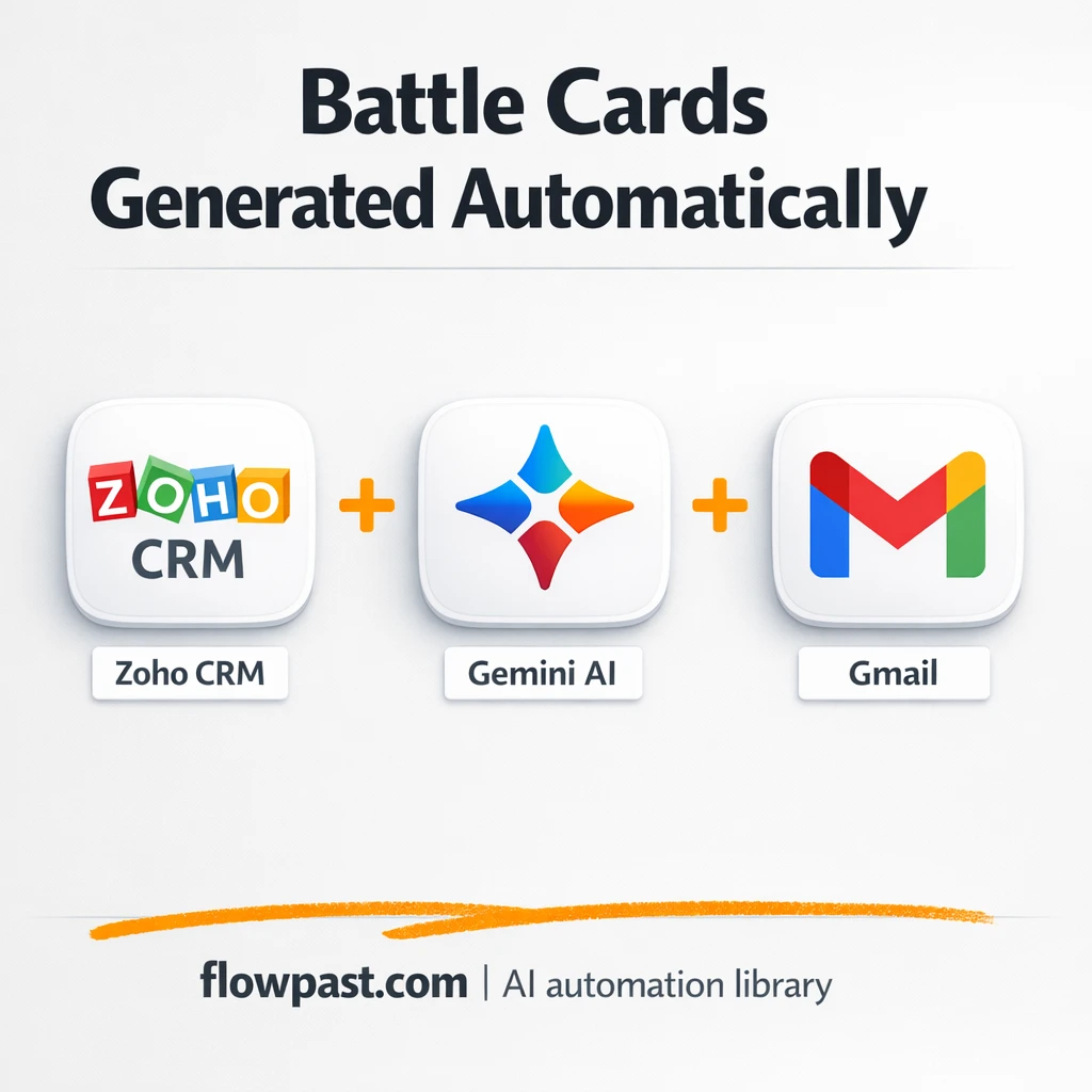 Zoho CRM + Gmail: battle cards added to every deal - n8n workflow automation template