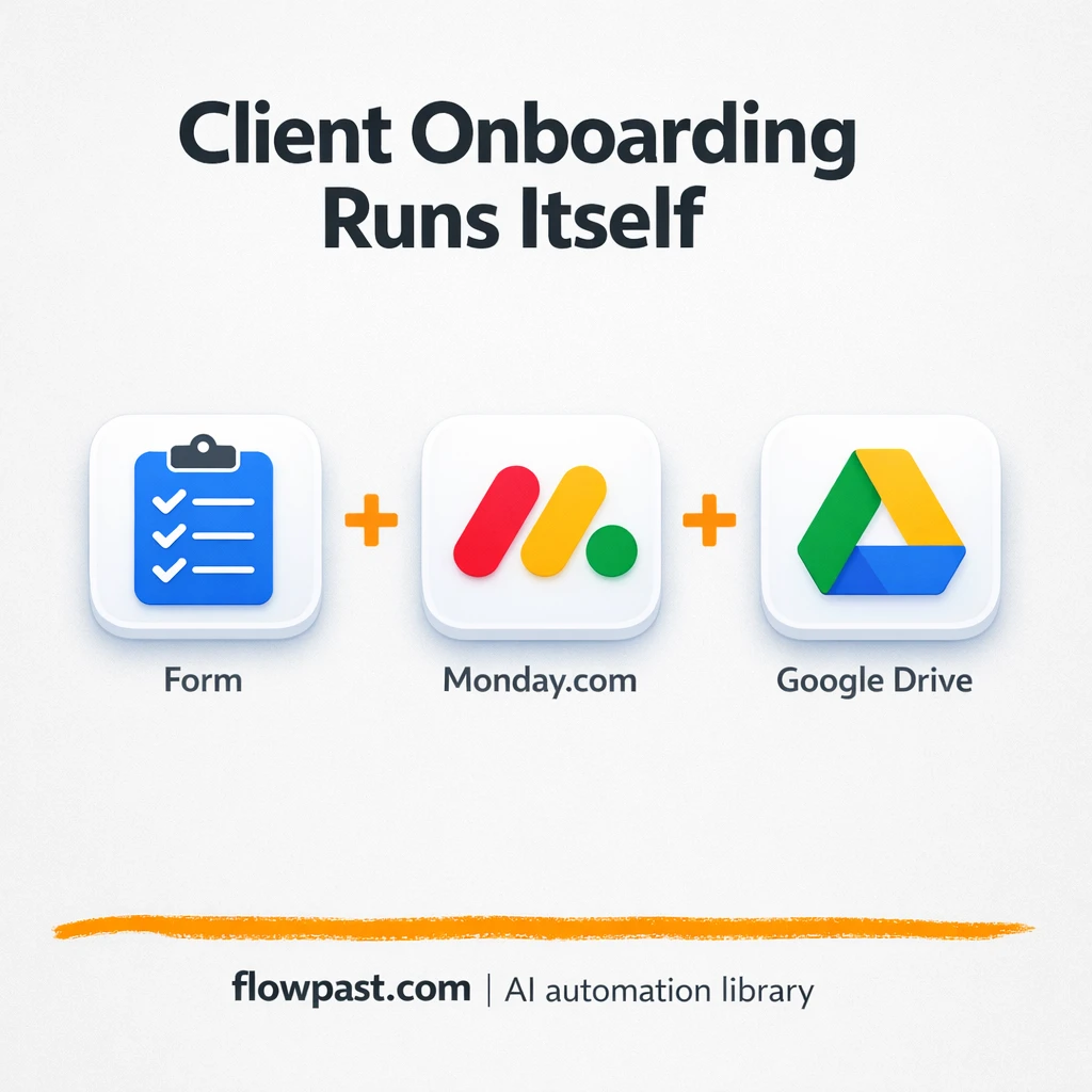 Monday.com to Google Drive, onboarding done right - n8n workflow automation template