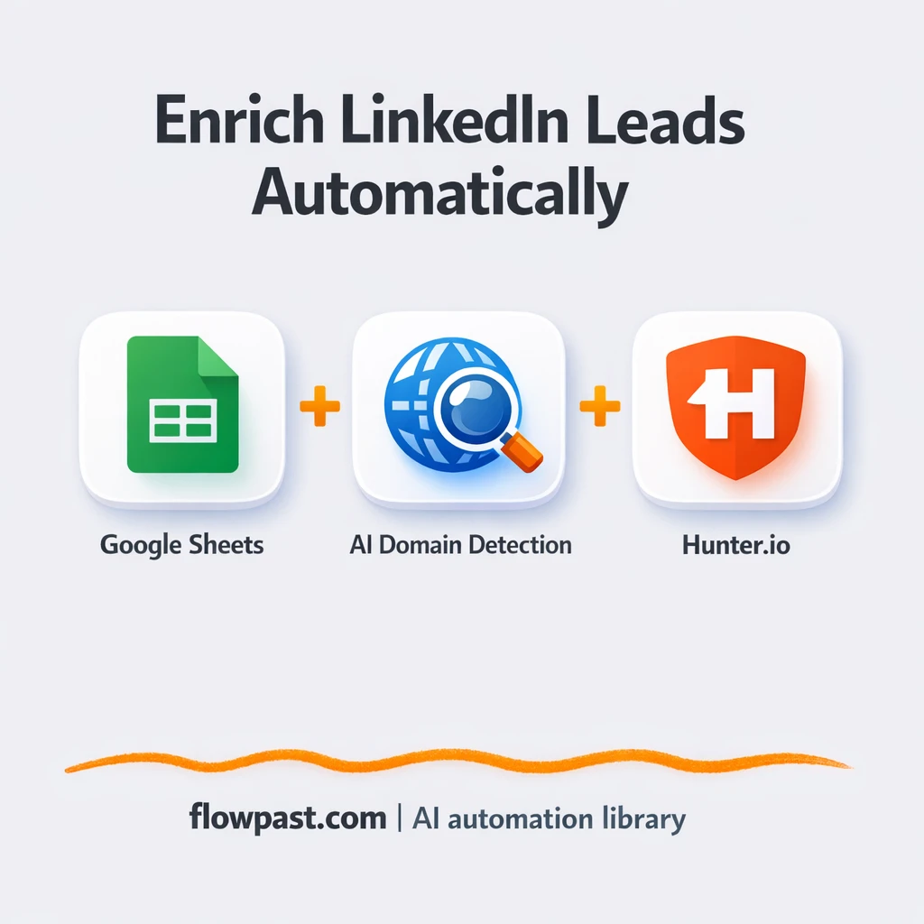 Google Sheets + Hunter.io: enriched leads, ready to email - n8n workflow automation template