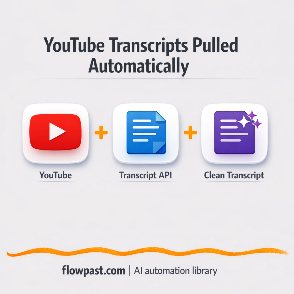 YouTube to Google Sheets, clean transcripts ready - n8n workflow automation template
