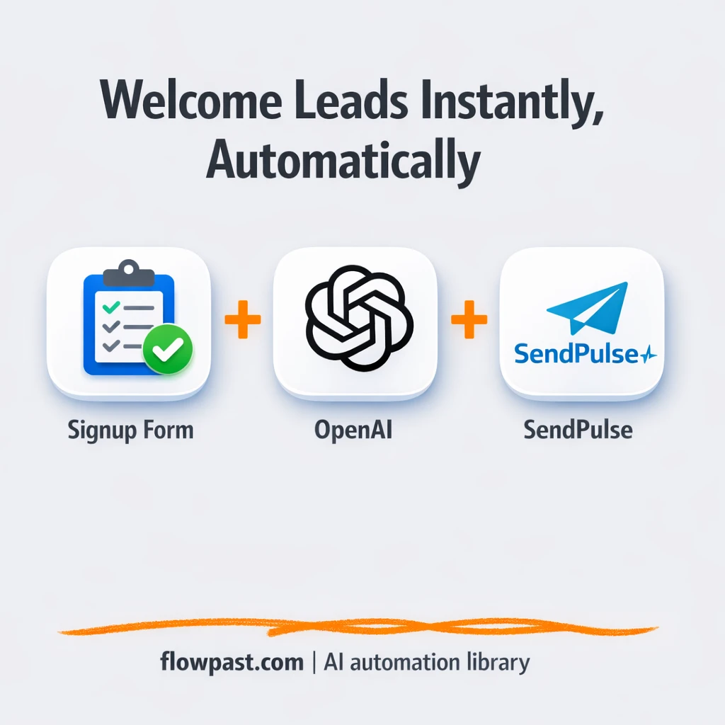 SendPulse + OpenAI: smarter welcome email and SMS - n8n workflow automation template