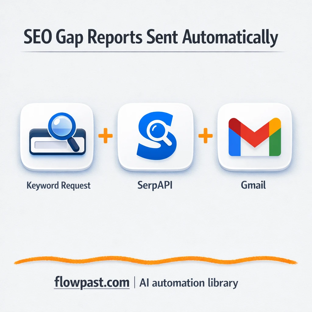SerpAPI to Google Sheets, SEO gaps logged clean - n8n workflow automation template