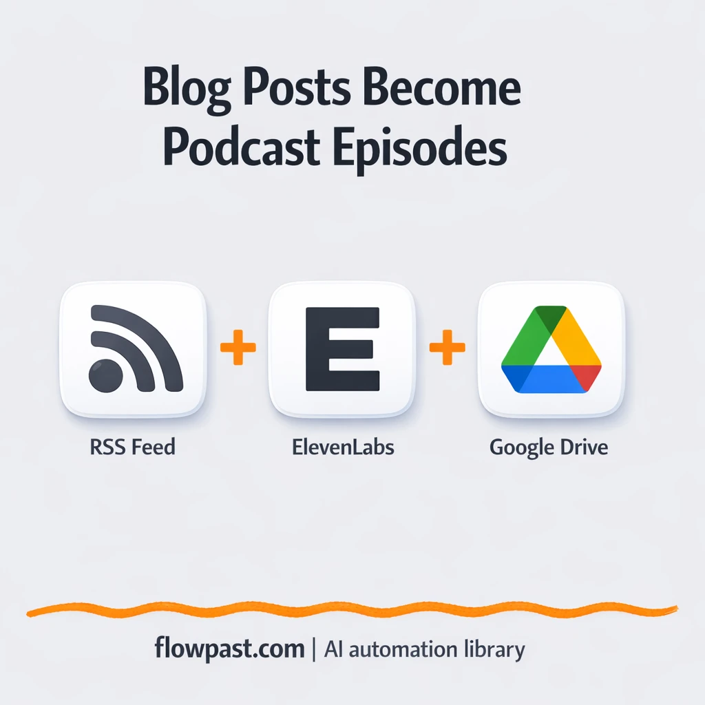 ElevenLabs + Google Drive: blog posts to podcast - n8n workflow automation template