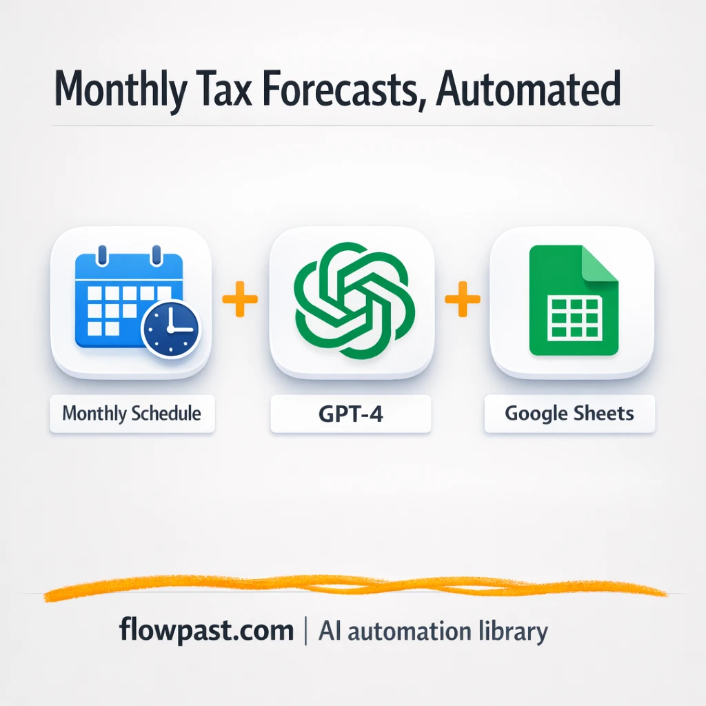 Gmail + Google Sheets, tax forecasts delivered monthly - n8n workflow automation template