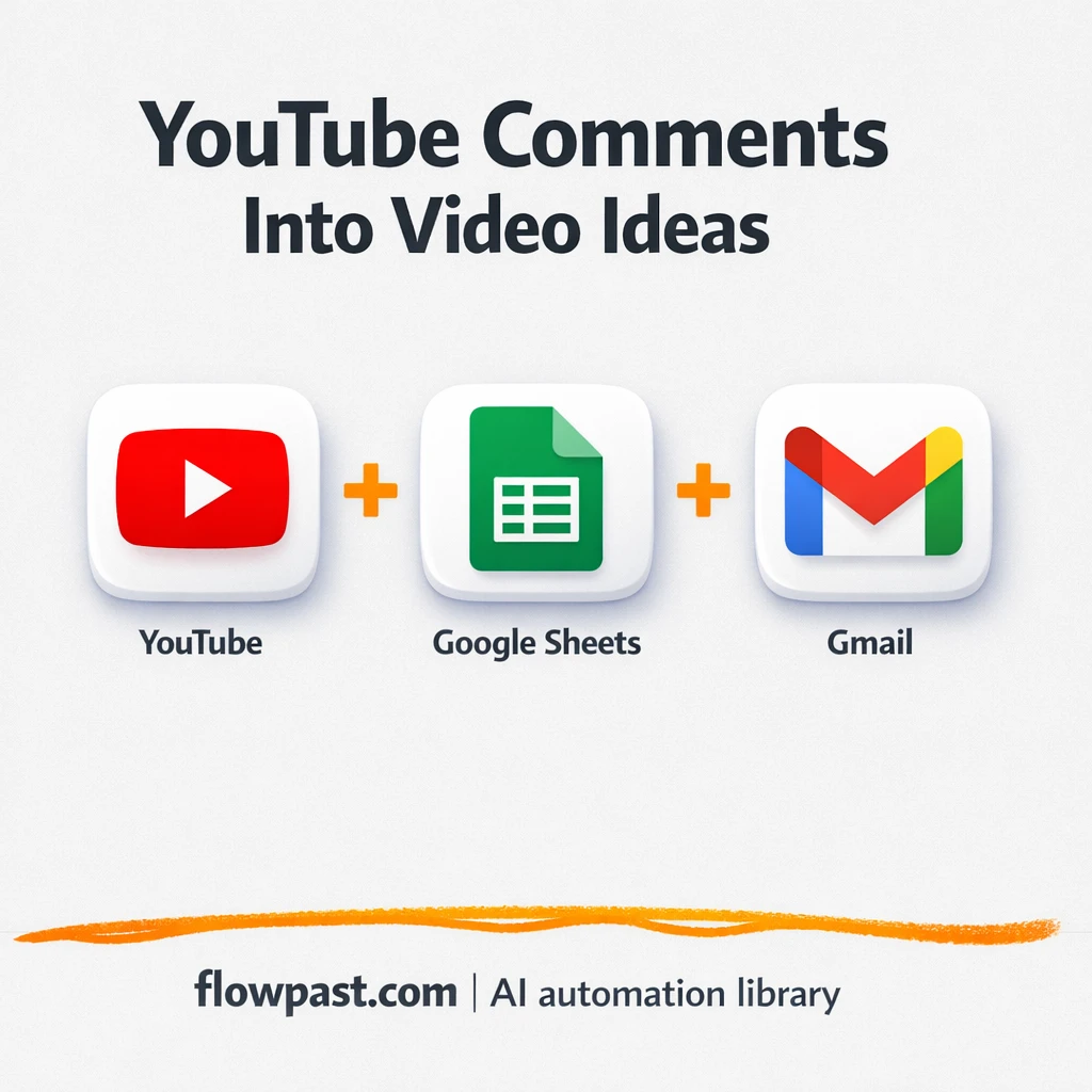YouTube to Google Sheets, topics emailed via Gmail - n8n workflow automation template