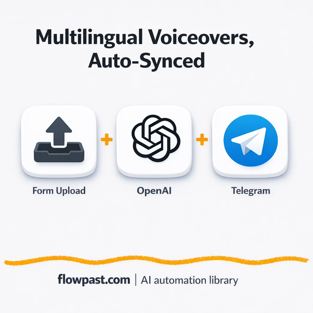 OpenAI + Telegram: polished voiceovers, synced video - n8n workflow automation template