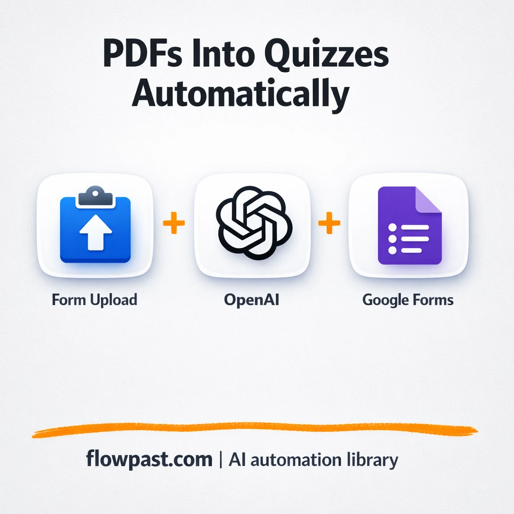 Google Forms + Google Sheets, quizzes from PDFs - n8n workflow automation template