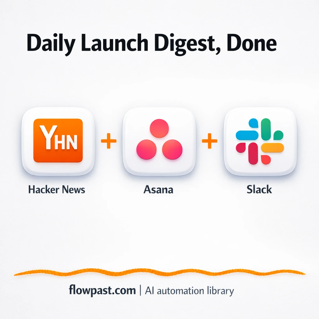 Asana + Slack: Show HN launches turned into tasks - n8n workflow automation template