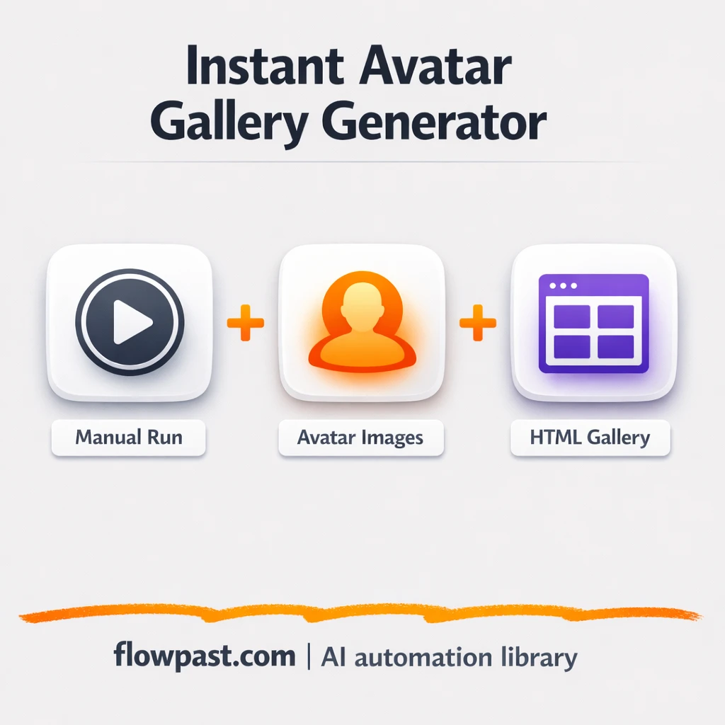 HTML + browser avatar gallery, 12 styles in one run - n8n workflow automation template