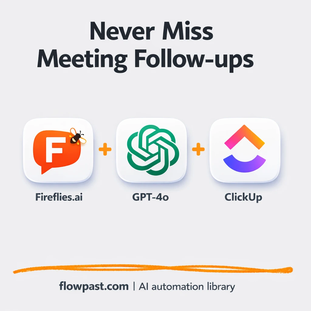 Fireflies to ClickUp, meeting tasks captured for you - n8n workflow automation template
