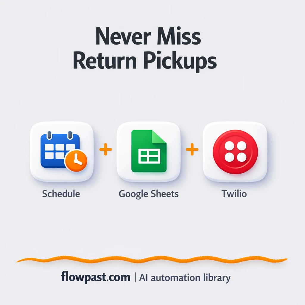 Google Sheets + Twilio: fewer missed return pickups - n8n workflow automation template