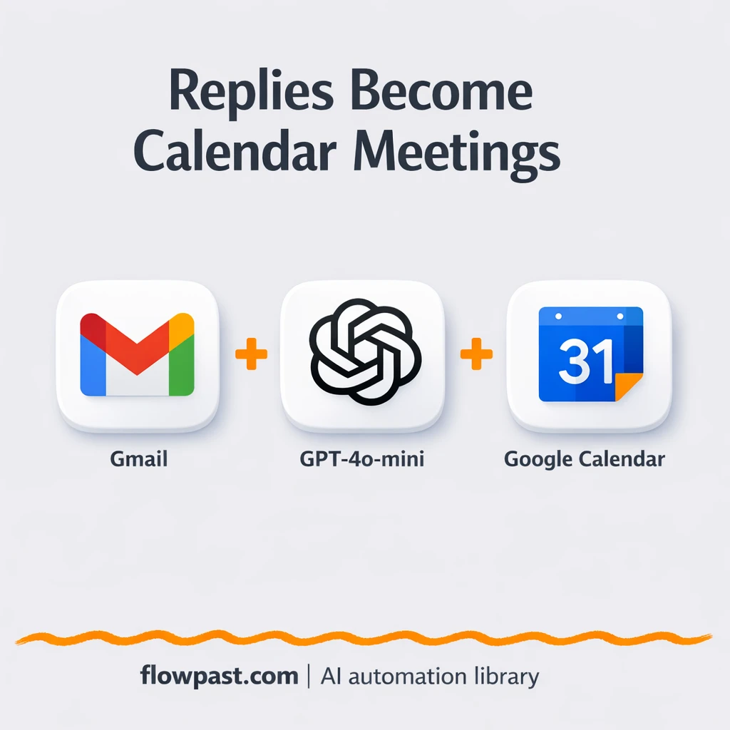 Gmail to Google Calendar, meetings booked from replies - n8n workflow automation template