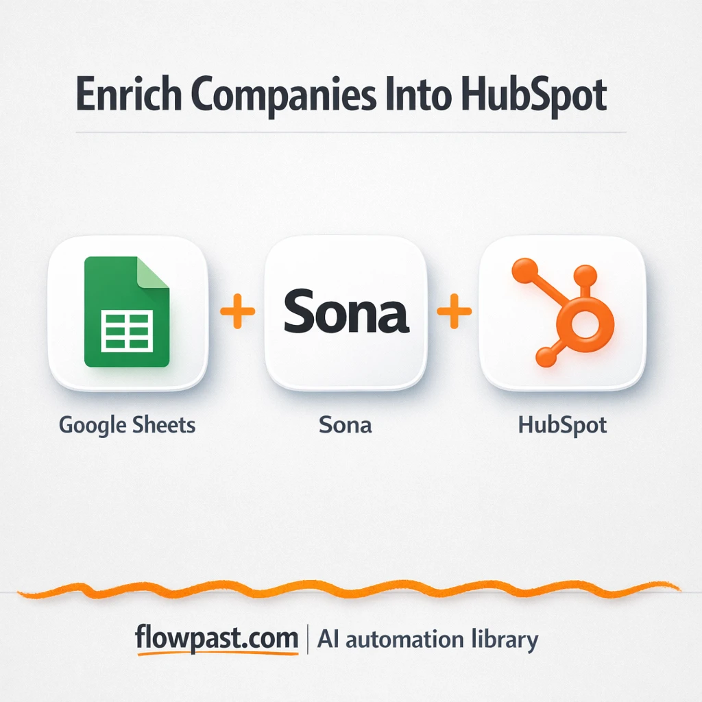 Google Sheets to HubSpot, enriched company records - n8n workflow automation template