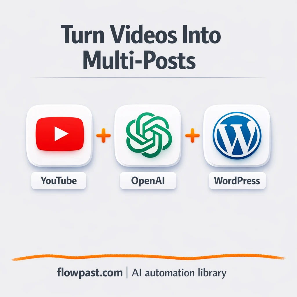 YouTube to WordPress, drafts ready with Slack approval - n8n workflow automation template
