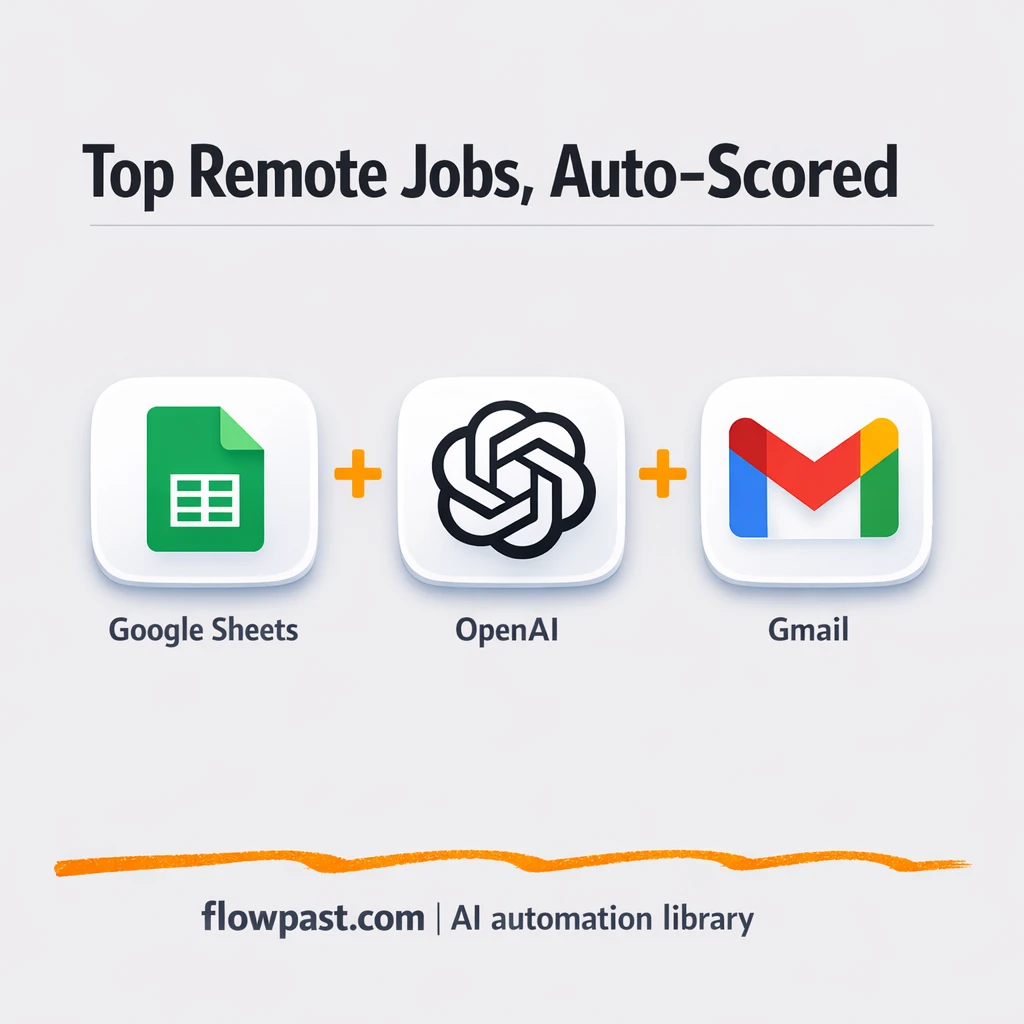 RemoteOK to Google Sheets, shortlist only the best - n8n workflow automation template