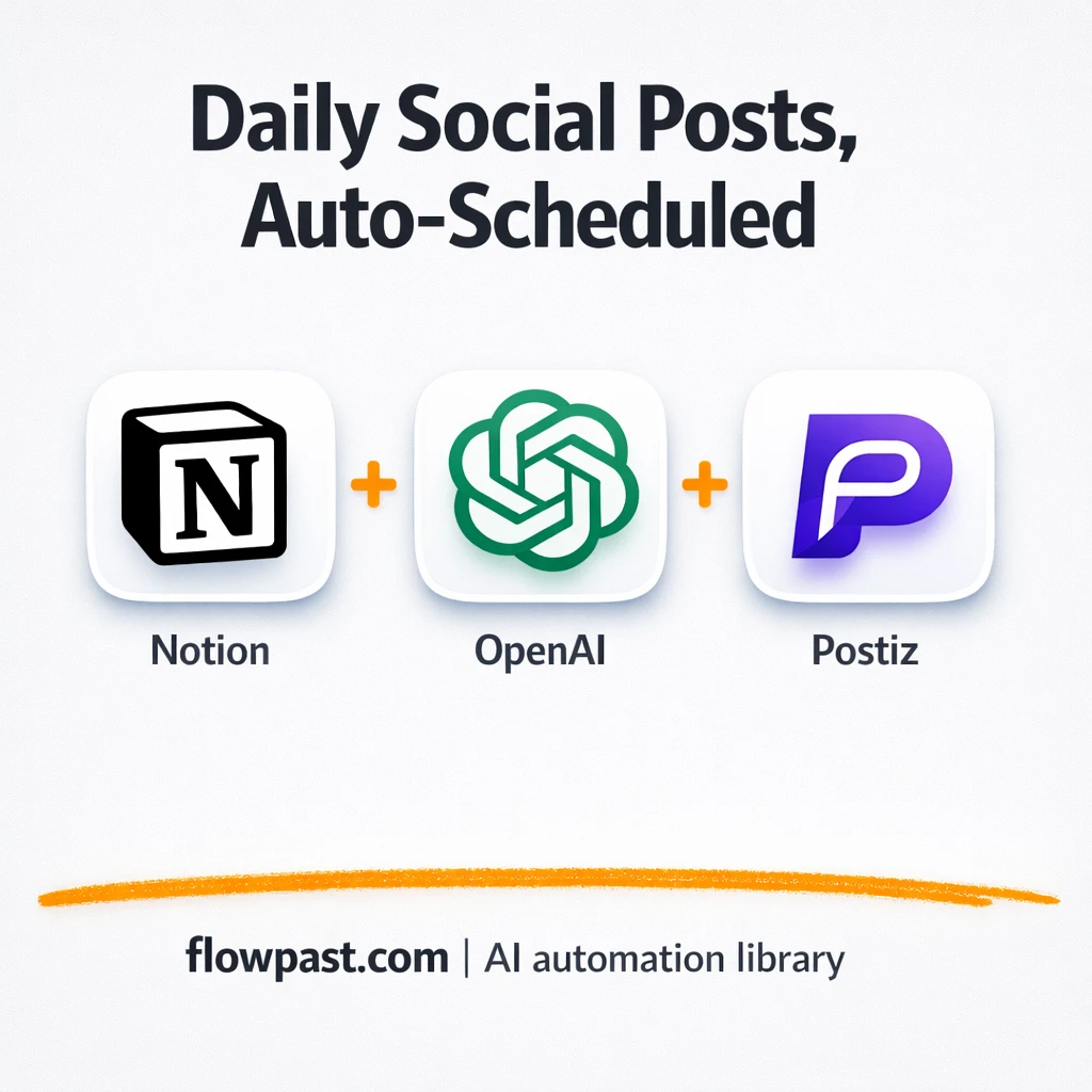 Notion + Postiz: daily social posts, ready to schedule - n8n workflow automation template