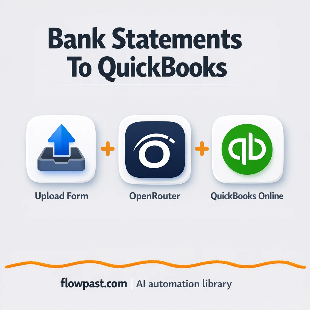 QuickBooks Online + PDF bank statements, entered clean - n8n workflow automation template