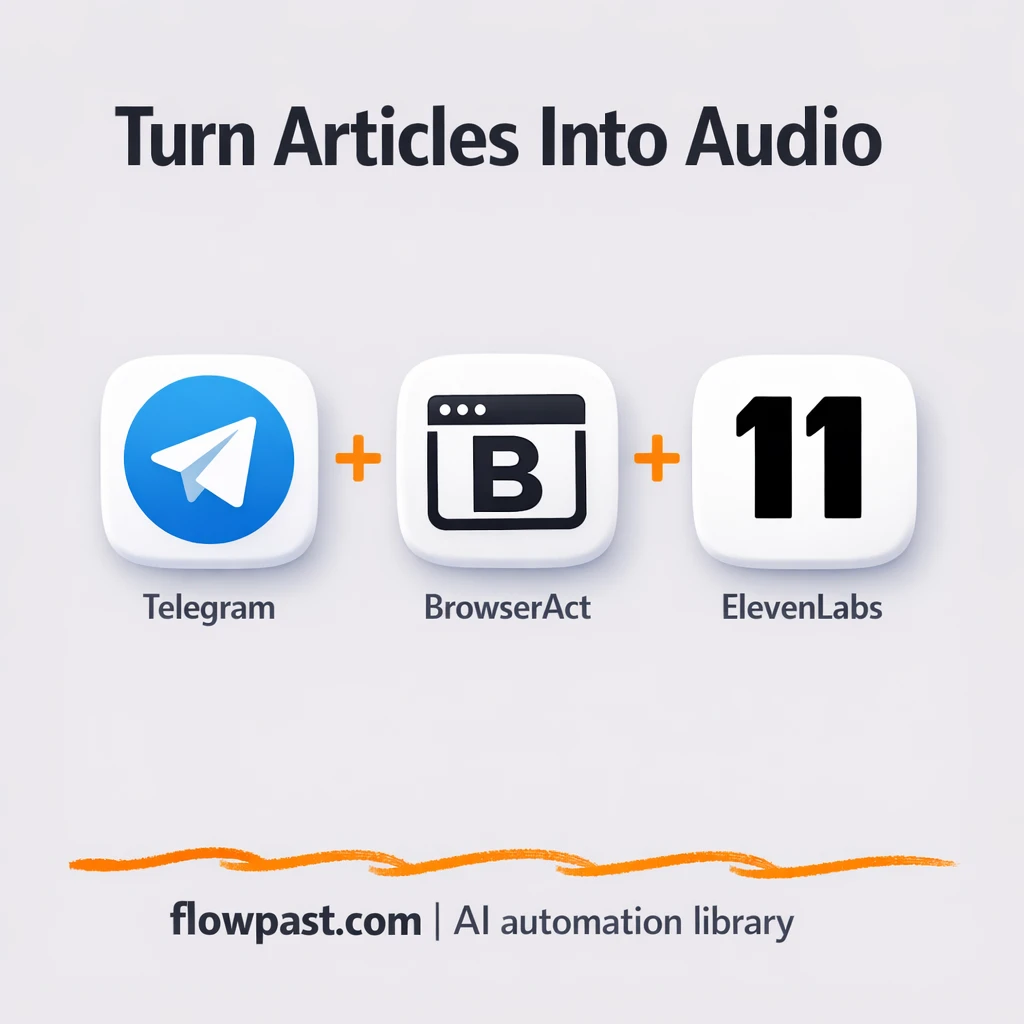 Telegram + ElevenLabs: articles into MP3, ready - n8n workflow automation template