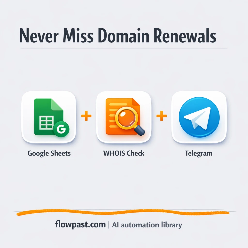 Google Sheets to Telegram, domain expiry alerts - n8n workflow automation template