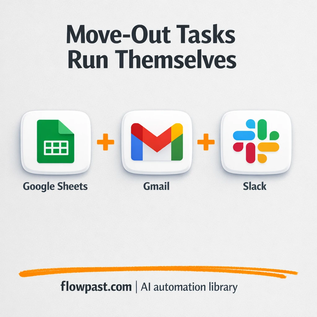 Google Sheets + Slack: move-out tasks stay on track - n8n workflow automation template