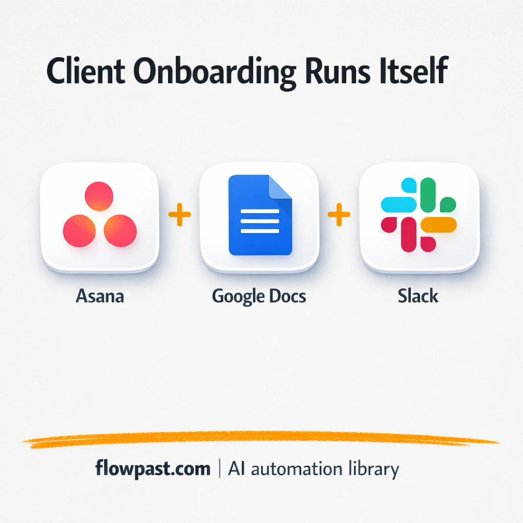 Asana + Slack, client onboarding runs itself - n8n workflow automation template