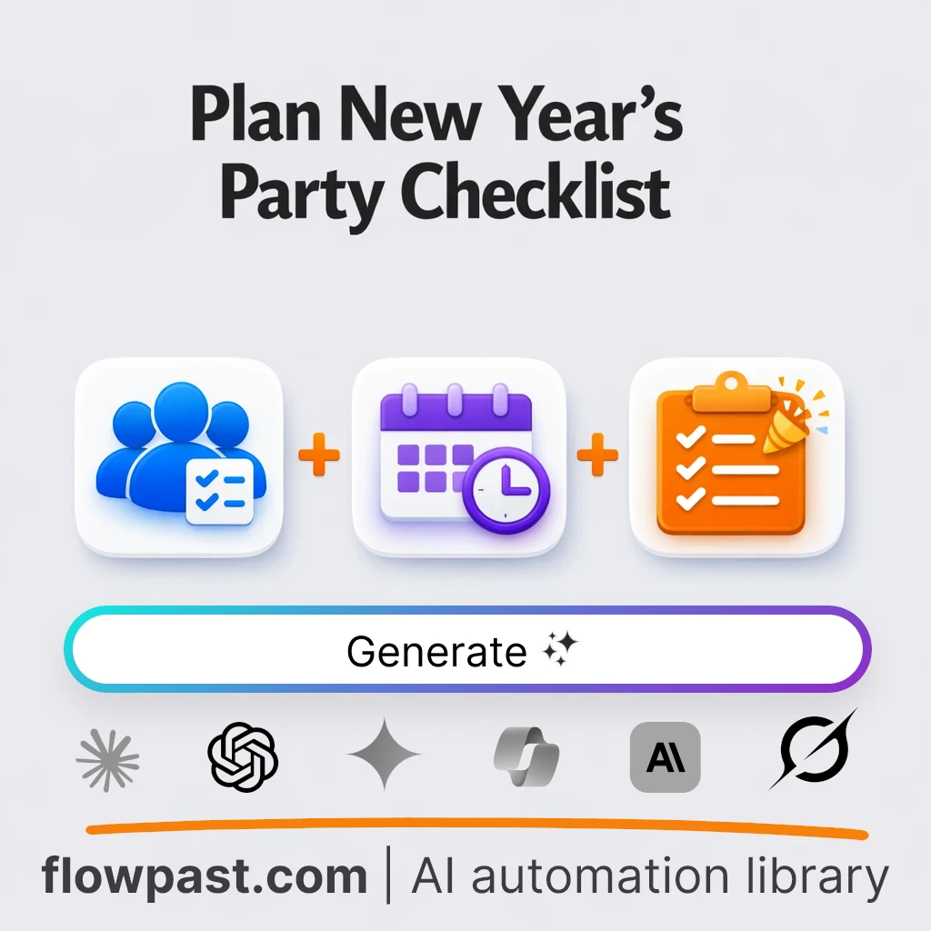 Create a New Years Party Checklist Table AI Prompt - AI prompt template