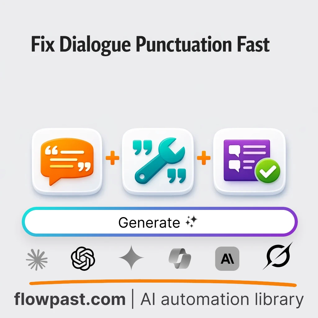 Fix Dialogue Punctuation and Formatting AI Prompt - AI prompt template