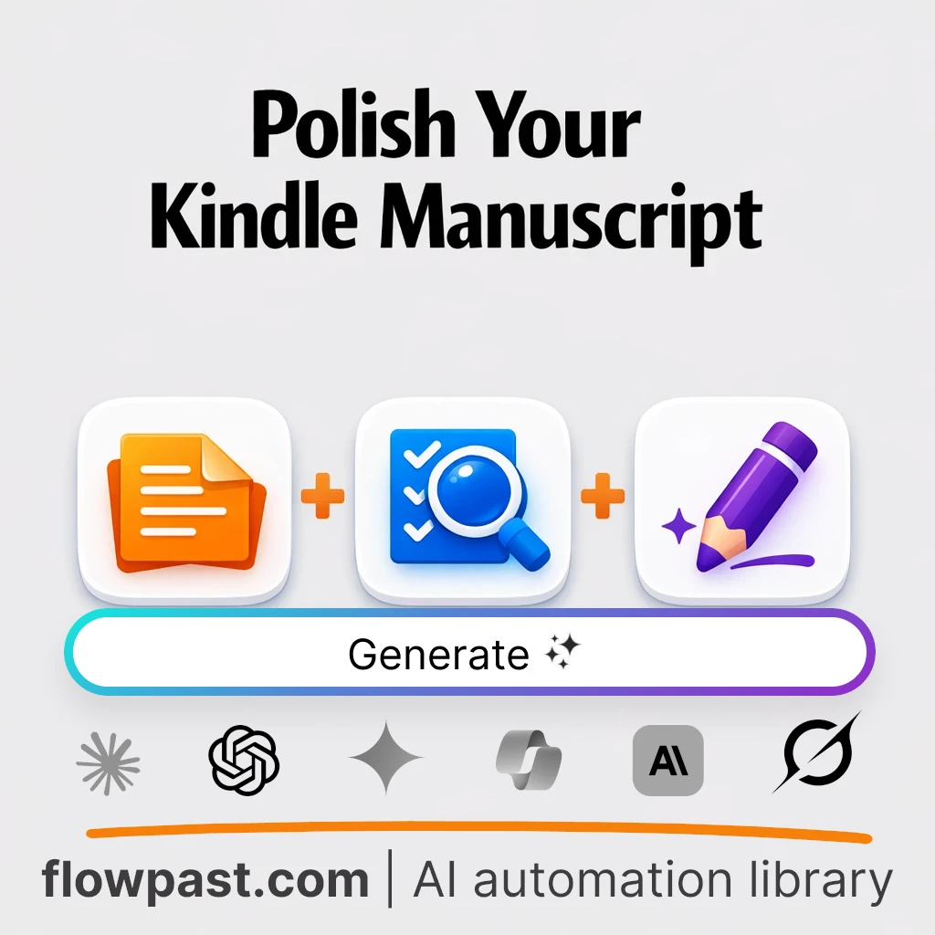 Kindle Manuscript Review and Fix Plan AI Prompt - AI prompt template