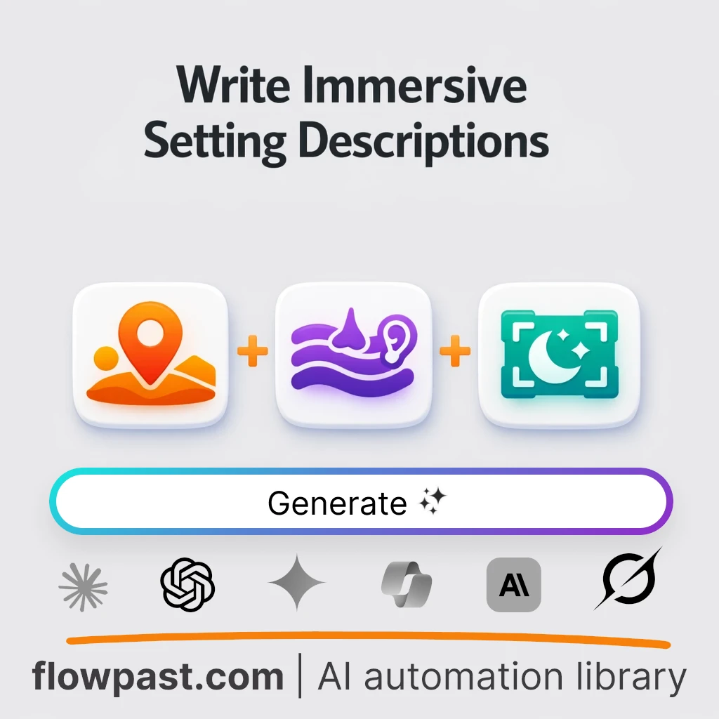 Write Immersive Setting Descriptions AI Prompt - AI prompt template