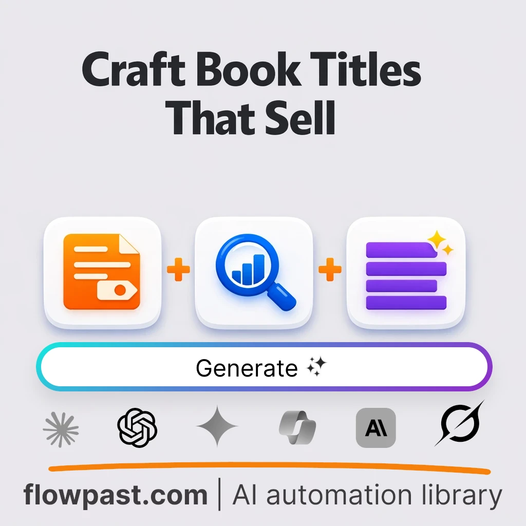 Generate Marketable Book Titles AI Prompt - AI prompt template