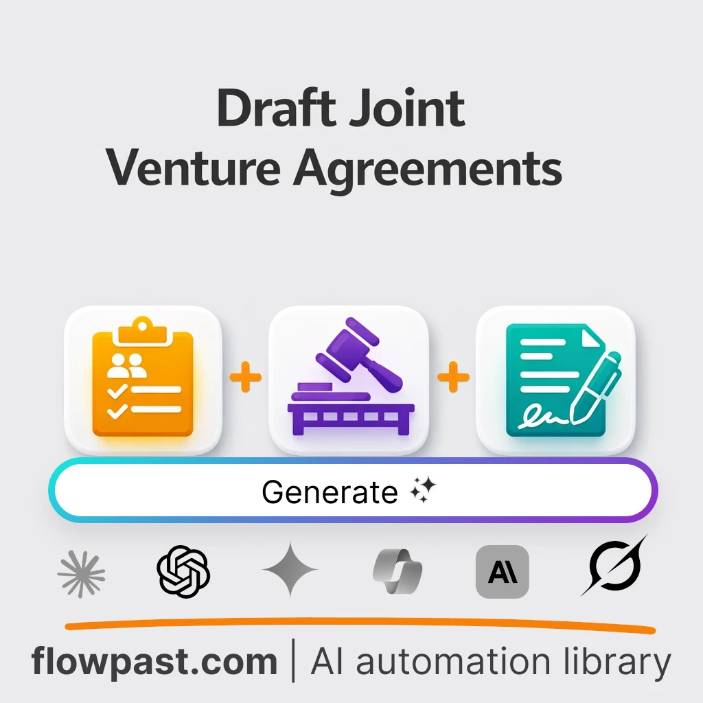 Draft a Joint Venture Agreement with this AI Prompt - AI prompt template