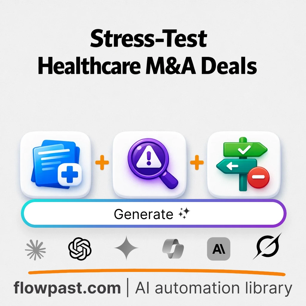 Build a Healthcare M and A Diligence Memo AI Prompt - AI prompt template