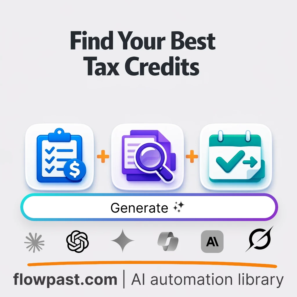 AI Prompt to Find Federal Tax Credits and Next Steps - AI prompt template
