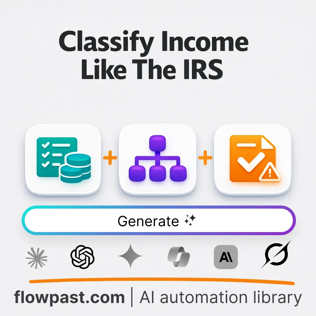 Classify Income Streams for Taxes AI Prompt - AI prompt template