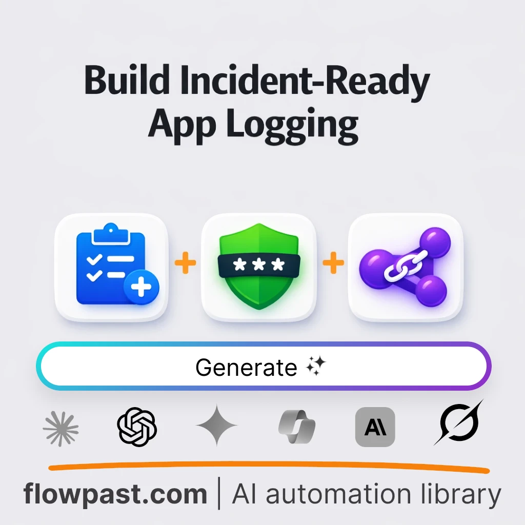 Build Incident-Ready Logging Standards AI Prompt - AI prompt template