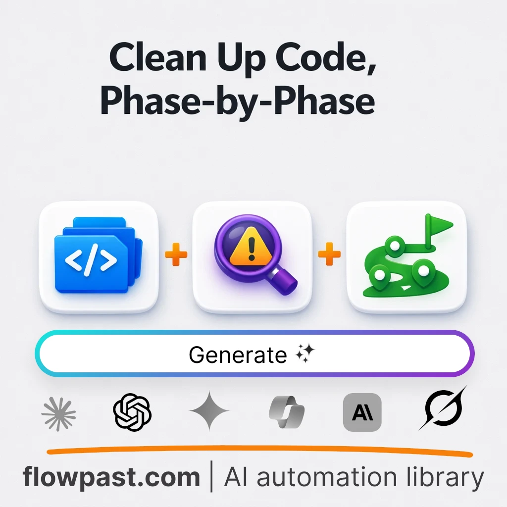 Build a Clean Code Refactor Roadmap AI Prompt - AI prompt template