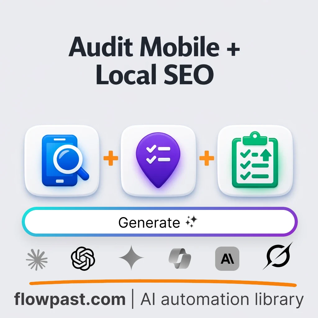 Mobile UX and Local SEO Audit Scorecard AI Prompt - AI prompt template