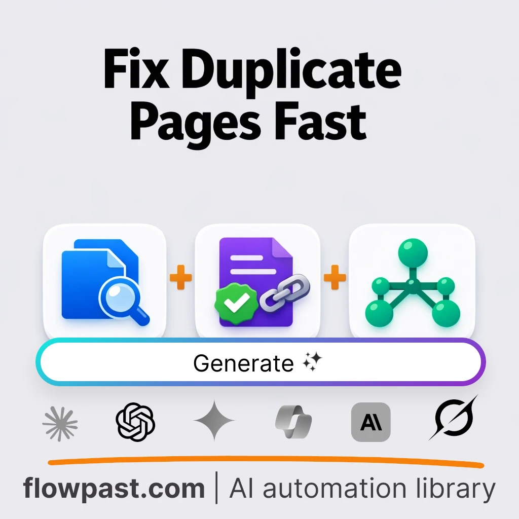 Fix Duplicate Pages Roadmap Diagram AI Prompt - AI prompt template