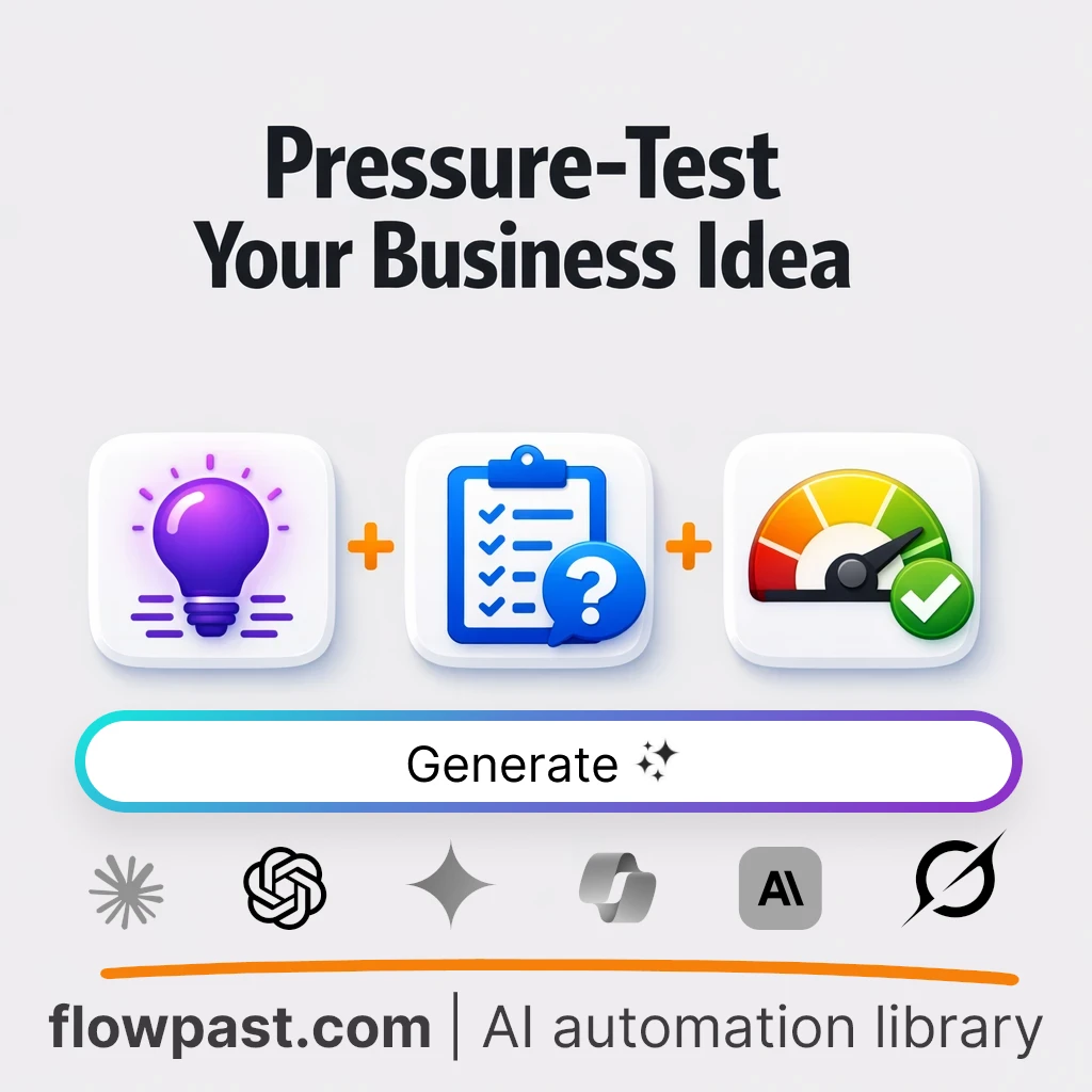Pressure-Test Your Startup Idea AI Prompt - AI prompt template