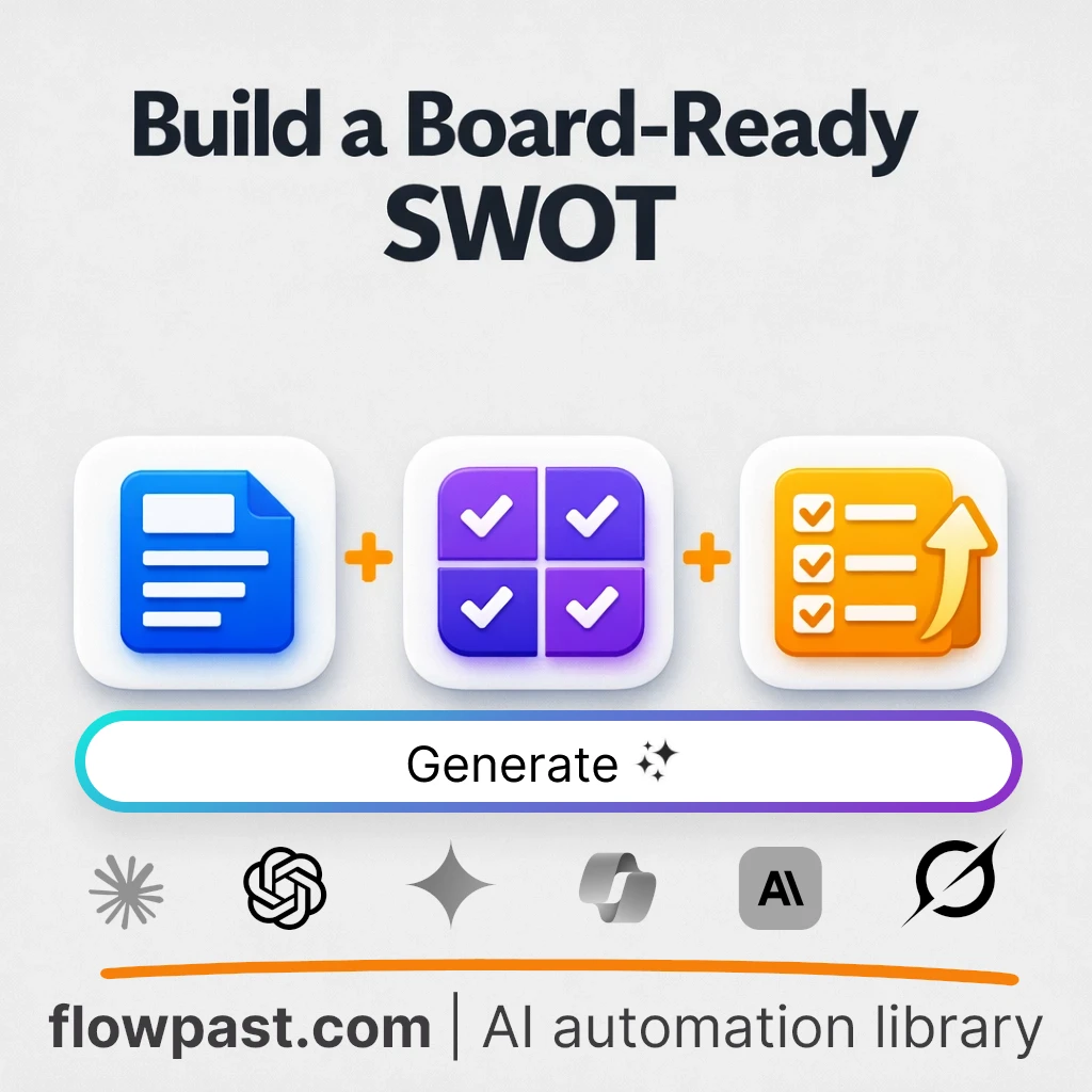 Turn a Venture SWOT Into Action Plan with this AI Prompt - AI prompt template