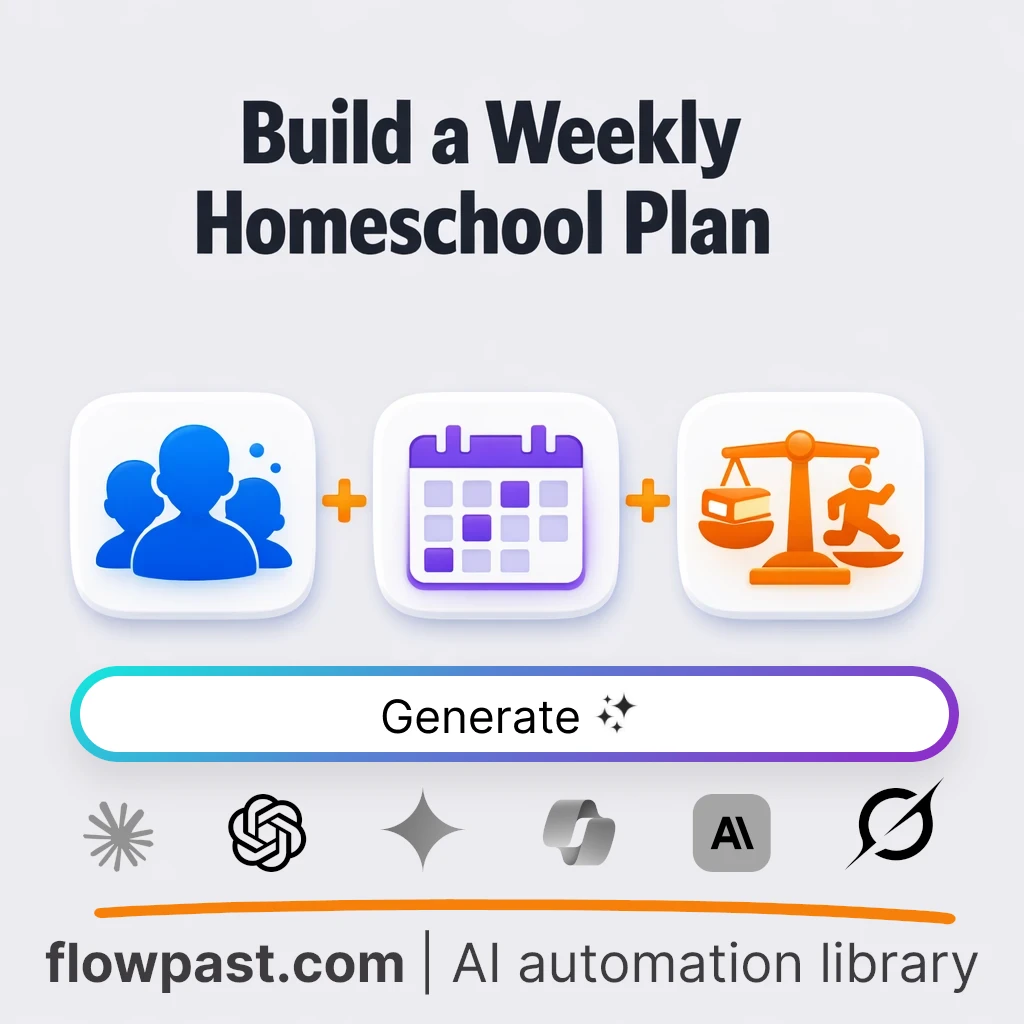 AI Prompt to Build a Weekly Homeschool Plan for 3 Kids - AI prompt template